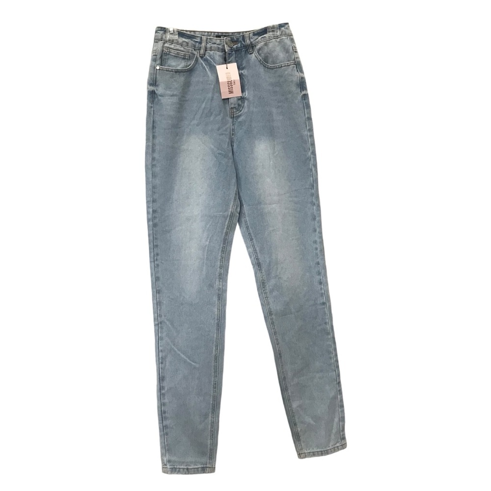 NEW - Missguided Tall Light Wash Tapered Jeans size 4 4T High Waist NWT